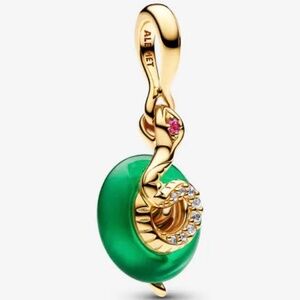 Pandora Snake Green Murano Glass Dangle Charm